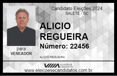 Candidato ALICIO REGUEIRA 2024 - SALETE - Eleições