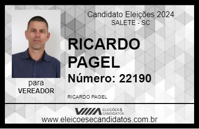 Candidato RICARDO PAGEL 2024 - SALETE - Eleições