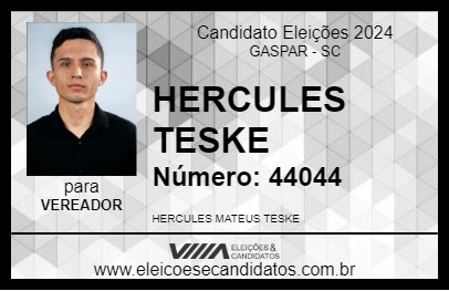 Candidato HERCULES TESKE 2024 - GASPAR - Eleições