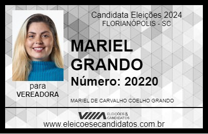 Candidato MARIEL GRANDO 2024 - FLORIANÓPOLIS - Eleições