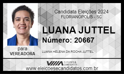 Candidato LUANA JUTTEL 2024 - FLORIANÓPOLIS - Eleições