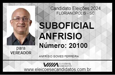 Candidato SUBOFICIAL ANFRISIO 2024 - FLORIANÓPOLIS - Eleições