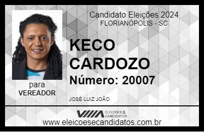 Candidato KECO CARDOZO 2024 - FLORIANÓPOLIS - Eleições