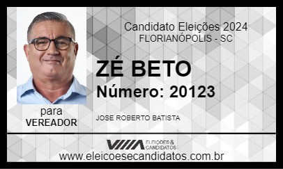 Candidato ZÉ BETO 2024 - FLORIANÓPOLIS - Eleições