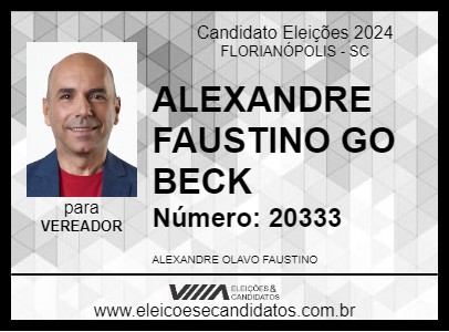 Candidato ALEXANDRE FAUSTINO GO BECK 2024 - FLORIANÓPOLIS - Eleições