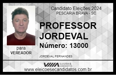 Candidato PROFESSOR JORDEVAL 2024 - PESCARIA BRAVA - Eleições