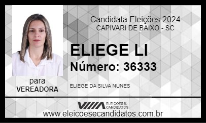 Candidato ELIEGE LI 2024 - CAPIVARI DE BAIXO - Eleições