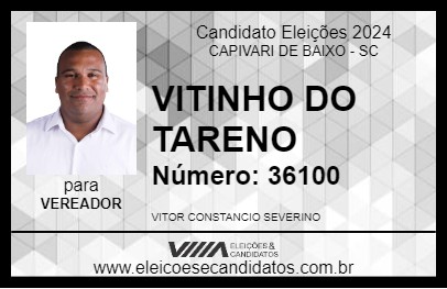 Candidato VITINHO DO TARENO 2024 - CAPIVARI DE BAIXO - Eleições