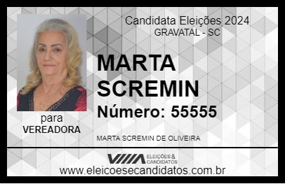 Candidato MARTA SCREMIN 2024 - GRAVATAL - Eleições