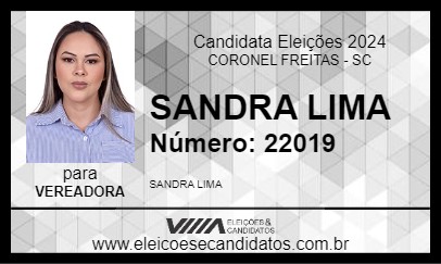 Candidato SANDRA LIMA 2024 - CORONEL FREITAS - Eleições