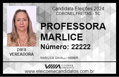 Candidato PROFESSORA MARILICE 2024 - CORONEL FREITAS - Eleições