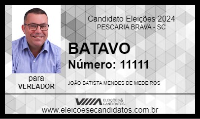 Candidato BATAVO 2024 - PESCARIA BRAVA - Eleições