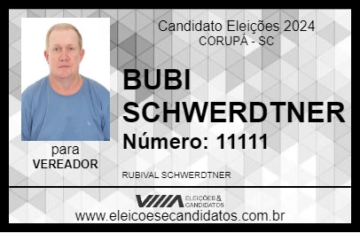 Candidato BUBI SCHWERDTNER 2024 - CORUPÁ - Eleições