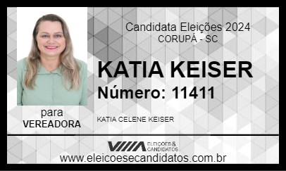 Candidato KATIA KEISER 2024 - CORUPÁ - Eleições