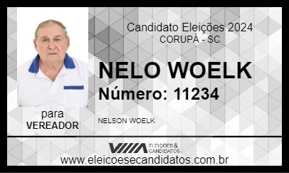 Candidato NELO WOELK 2024 - CORUPÁ - Eleições