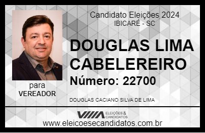 Candidato DOUGLAS LIMA CABELEREIRO 2024 - IBICARÉ - Eleições