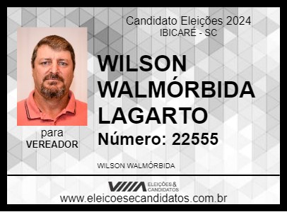 Candidato WILSON WALMÓRBIDA LAGARTO 2024 - IBICARÉ - Eleições