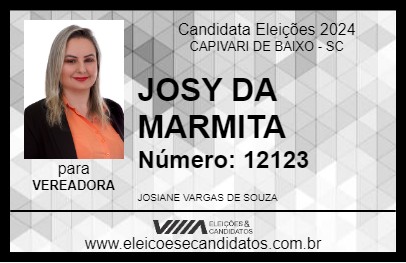 Candidato JOSY DA MARMITA 2024 - CAPIVARI DE BAIXO - Eleições