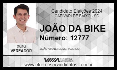 Candidato JOÃO DA BIKE 2024 - CAPIVARI DE BAIXO - Eleições