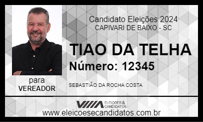 Candidato TIAO DA TELHA 2024 - CAPIVARI DE BAIXO - Eleições