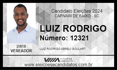 Candidato LUIZ RODRIGO 2024 - CAPIVARI DE BAIXO - Eleições