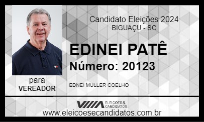 Candidato EDINEI PATÊ 2024 - BIGUAÇU - Eleições