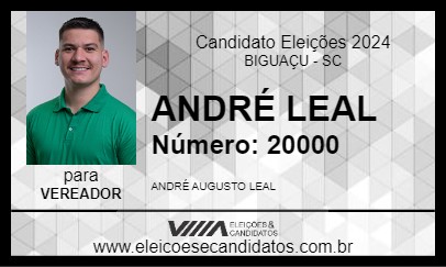 Candidato ANDRÉ LEAL 2024 - BIGUAÇU - Eleições