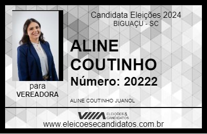 Candidato ALINE COUTINHO 2024 - BIGUAÇU - Eleições