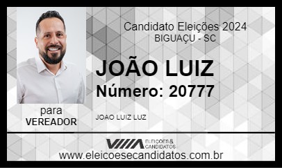 Candidato JOÃO LUIZ 2024 - BIGUAÇU - Eleições