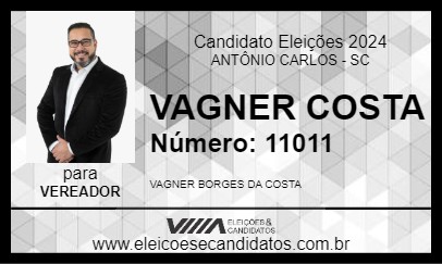 Candidato VAGNER COSTA 2024 - ANTÔNIO CARLOS - Eleições