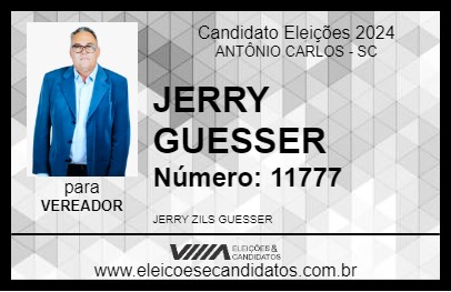 Candidato JERRY GUESSER 2024 - ANTÔNIO CARLOS - Eleições