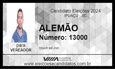 Candidato ALEMÃO 2024 - IPUAÇU - Eleições