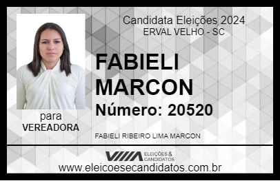 Candidato FABIELI MARCON 2024 - ERVAL VELHO - Eleições