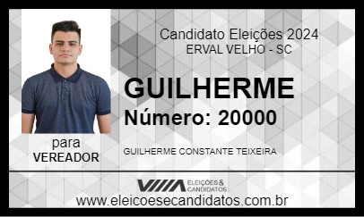 Candidato GUILHERME 2024 - ERVAL VELHO - Eleições