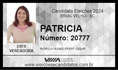 Candidato PATRICIA 2024 - ERVAL VELHO - Eleições