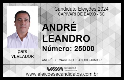 Candidato ANDRÉ LEANDRO 2024 - CAPIVARI DE BAIXO - Eleições