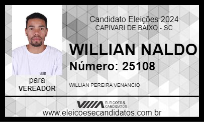 Candidato WILLIAN NALDO 2024 - CAPIVARI DE BAIXO - Eleições