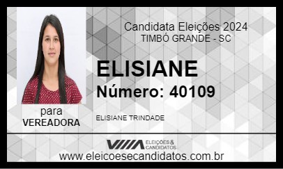 Candidato ELISIANE 2024 - TIMBÓ GRANDE - Eleições