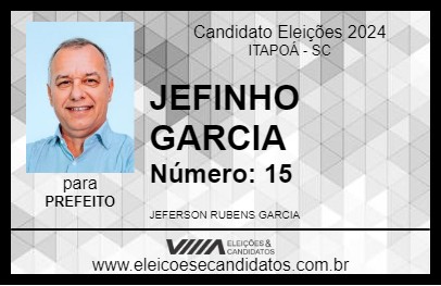 Candidato JEFINHO GARCIA 2024 - ITAPOÁ - Eleições