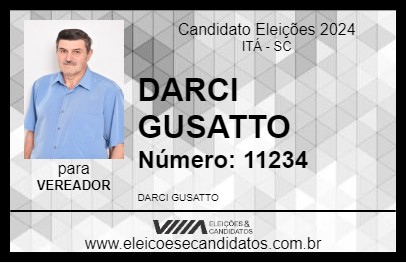 Candidato DARCI GUSATTO 2024 - ITÁ - Eleições