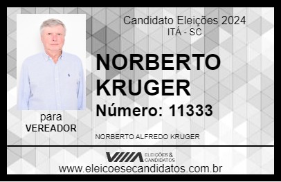 Candidato NORBERTO KRUGER 2024 - ITÁ - Eleições