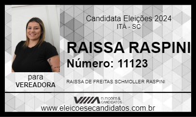 Candidato RAISSA RASPINI 2024 - ITÁ - Eleições