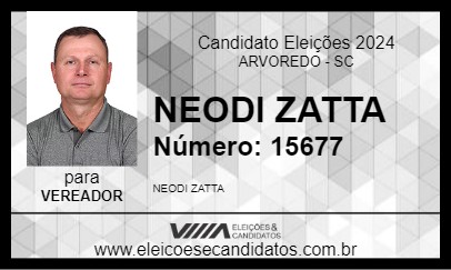 Candidato NEODI ZATTA 2024 - ARVOREDO - Eleições