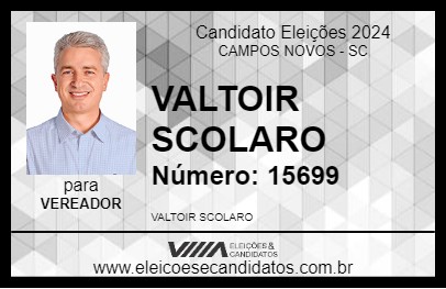 Candidato VALTOIR SCOLARO 2024 - CAMPOS NOVOS - Eleições