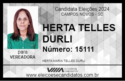 Candidato HERTA TELLES DURLI 2024 - CAMPOS NOVOS - Eleições