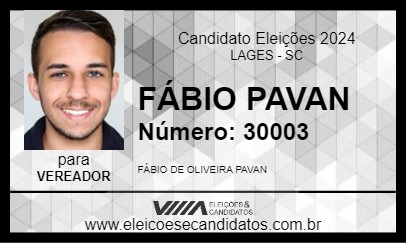 Candidato FÁBIO PAVAN 2024 - LAGES - Eleições