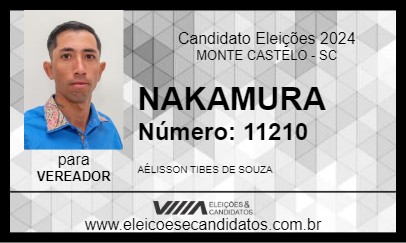 Candidato NAKAMURA 2024 - MONTE CASTELO - Eleições