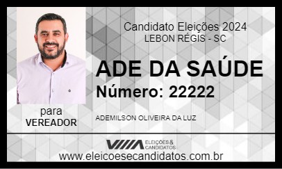 Candidato ADE DA SAÚDE 2024 - LEBON RÉGIS - Eleições