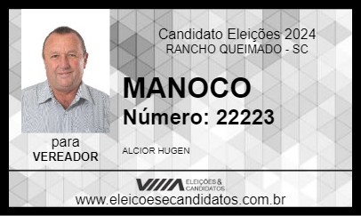 Candidato MANOCO 2024 - RANCHO QUEIMADO - Eleições