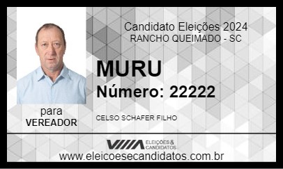 Candidato MURU 2024 - RANCHO QUEIMADO - Eleições